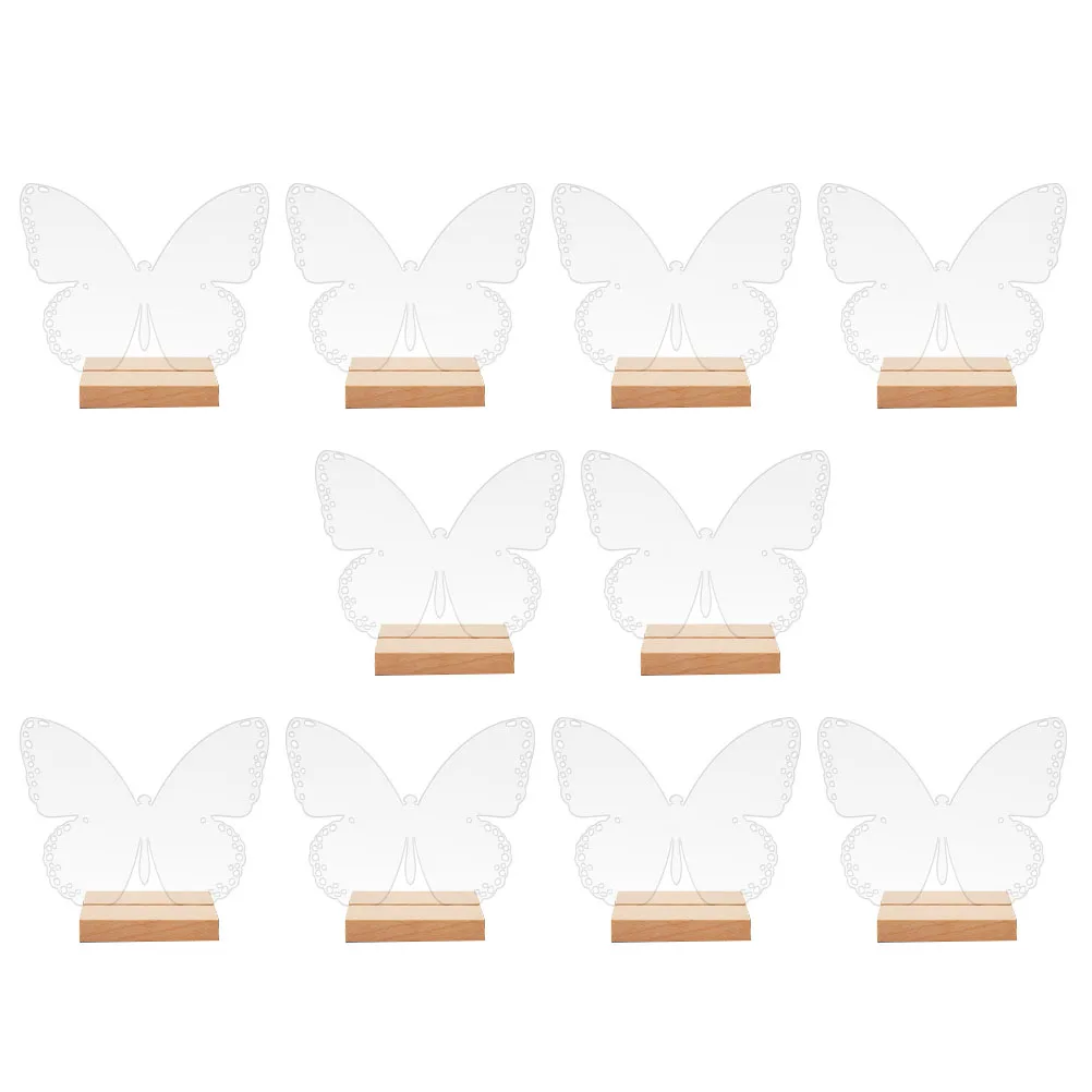 

10Sets Table Signs Acrylic Butterfly Reserved Seating Signs Wedding Decorative Desk Cards Weddings Place Cards Holder
