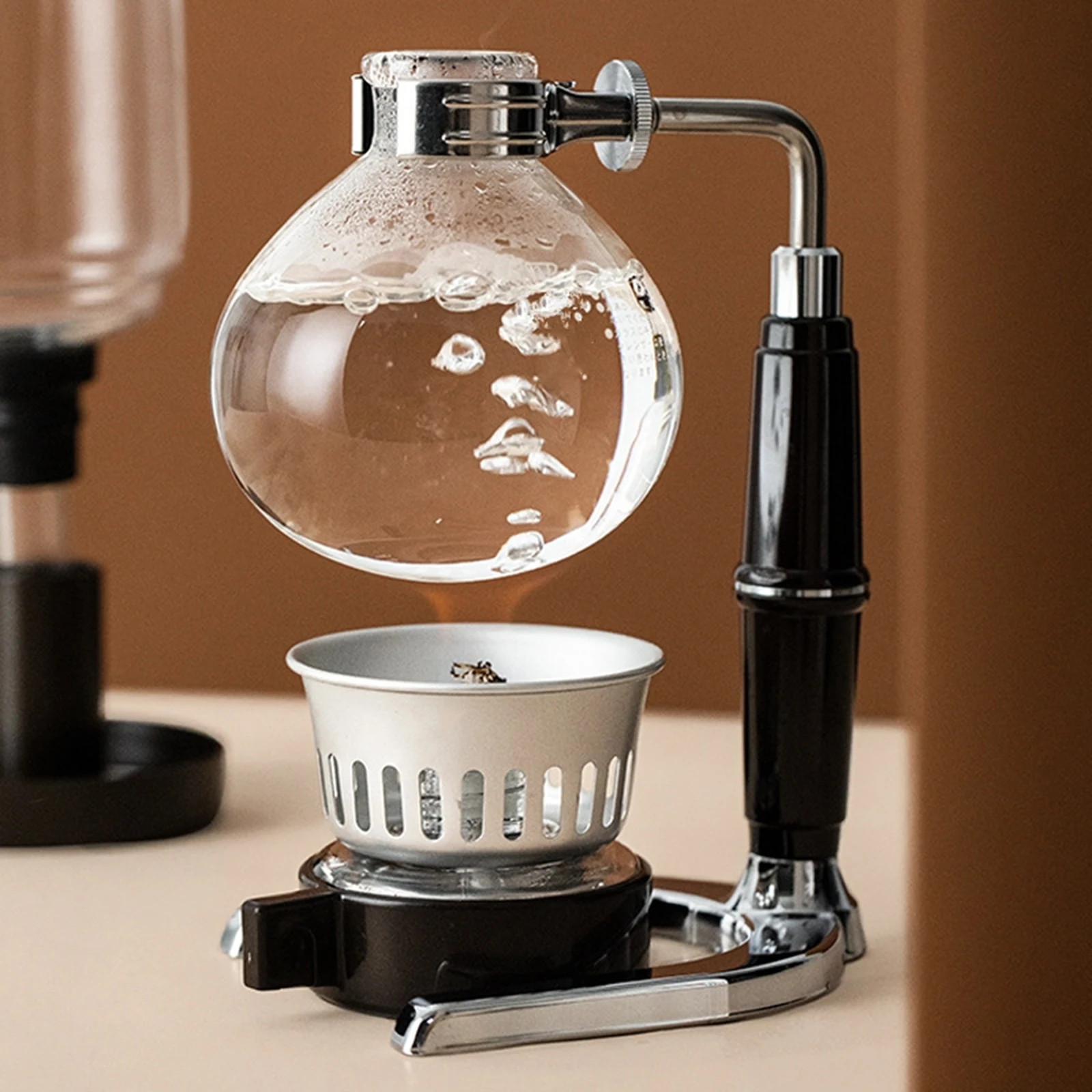 Glass Type Siphon Coffee Maker 3/5 Cups Vacuum Coffeemaker Household Siphon Pot for Bar Kitchen Office Coffee Shop Accessories