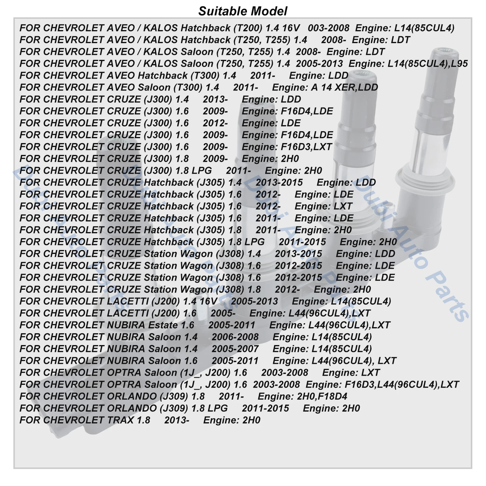 Ignition Coil 55570160 For CHEVROLET CRUZE J300 J305 J308 1.4 1.6 1.8  ORLANDO NUBIRA OPTRA TRAX AVEO KALOS 96476979 28125877