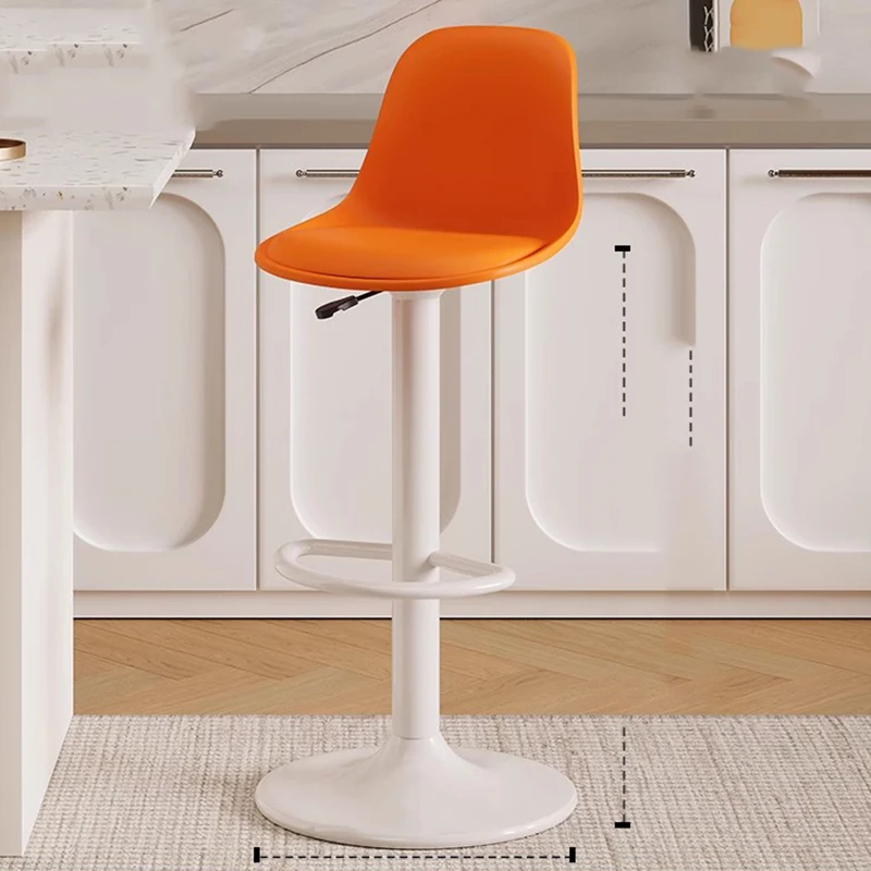 Luxuriöse Designer-Barstühle, entspannend, weiß, drehbar, mit Rückenlehne, minimalistische Barstühle, nordische ästhetische Barmöbel, Wohnmöbel