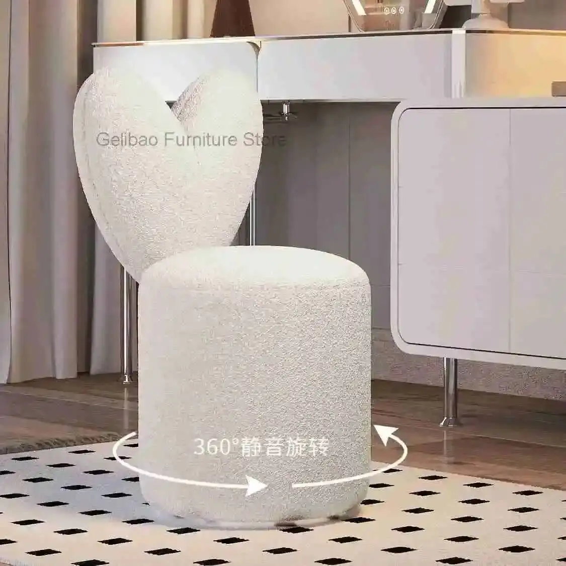 Home Love Back Living Room Chair Bedroom Dressing Table Makeup Stool Swivel Round Stool Study Desk Study Chairs