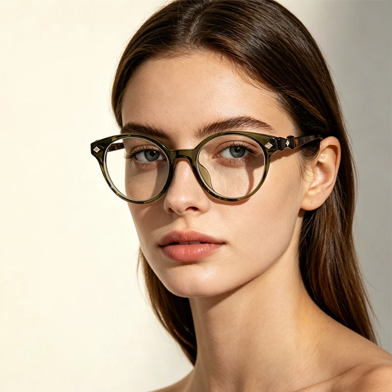 Optical Glasses With Recipe For Men Women Cat Eye Fashion TR-90 Anti-blue Light Eyewear Multifocal Myopia Presbyopic Glasses