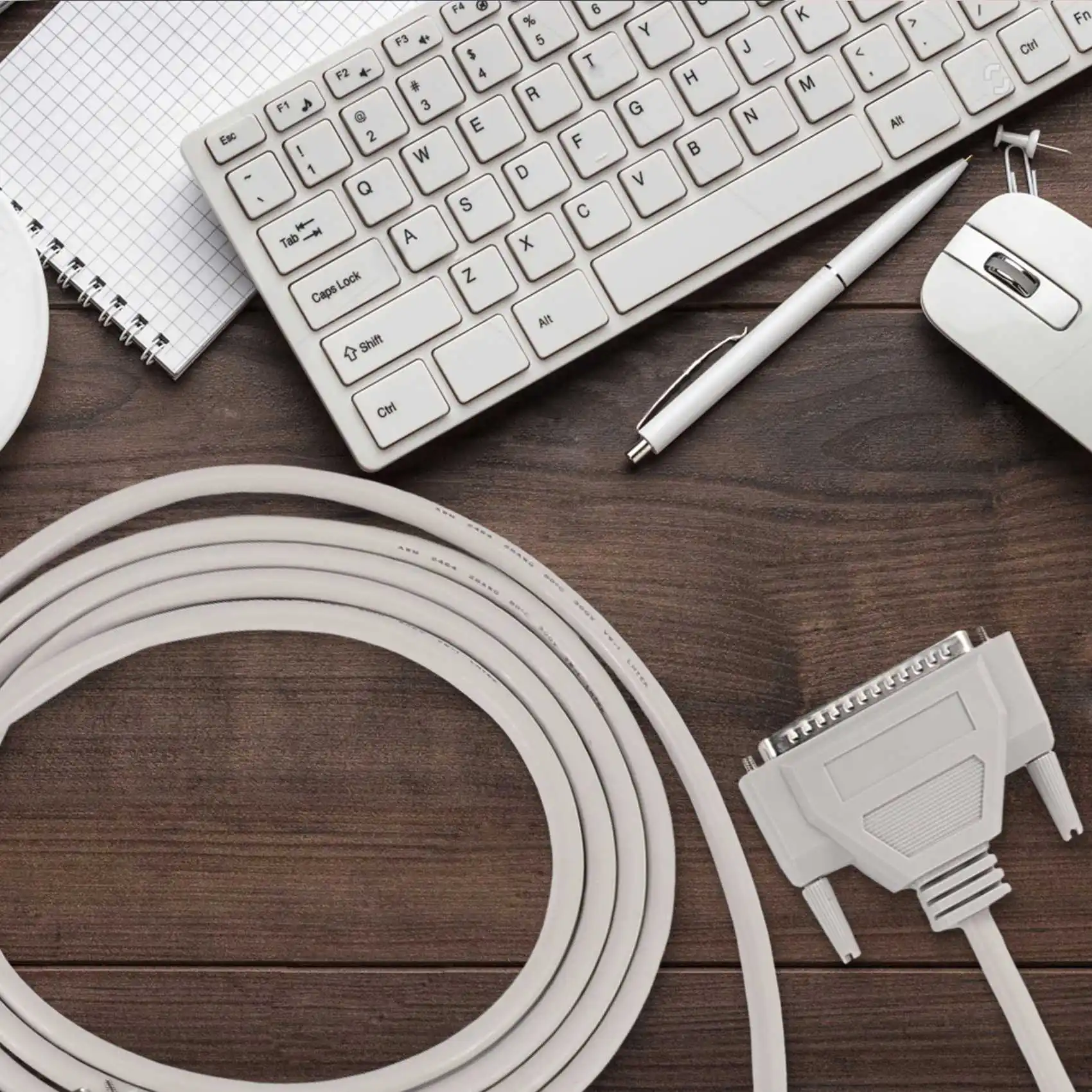 تمديد الحبل 3 متر 37 دبوس ذكر إلى أنثى DB37 تمديد كابل رمادي أبيض