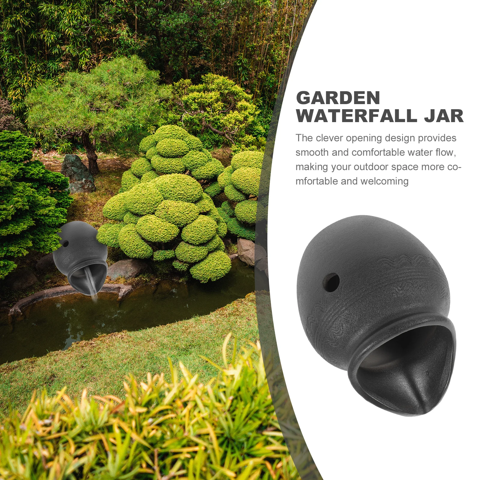 

Garden Waterfall Jar Circulating Fountain Decor Ceramic Pot Outdoor Relaxing Ceramic Jar Circulating Fountain Decor