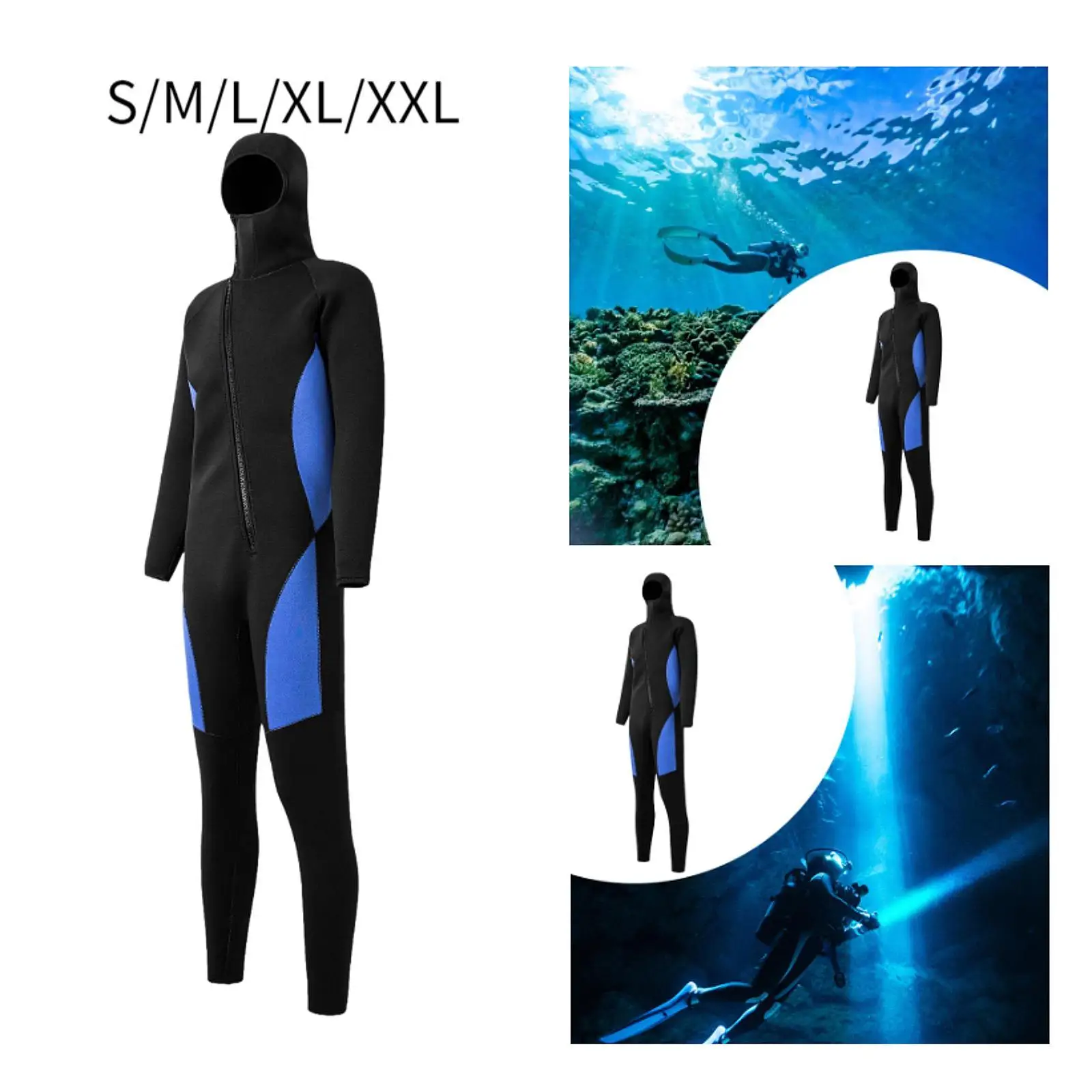 

Men Wetsuit Full Body Wetsuit Zipper Keep Warm Neoprene 5mm Scuba Diving Suit for Kayaking Swimming Water Sports Canoeing Diving