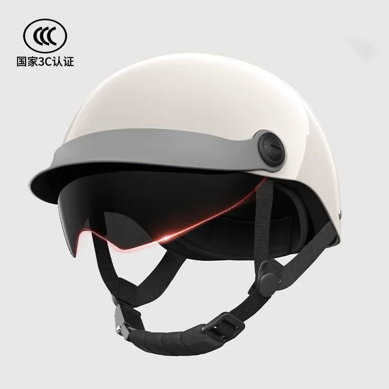 Motorcycle Helmet Half Face Helmets Black Lens Electric Motobike Scooter Skiing Capacete Outdoor Sports Casco Anti Glare Adjust