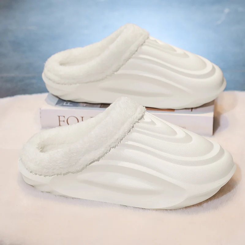 

YRZL Non-Slip Winter Slippers for Men Indoor Outdoor House Shoes Thermal Warm Comfortable Fuzzy Lining Slip On Slippers Non-Slip