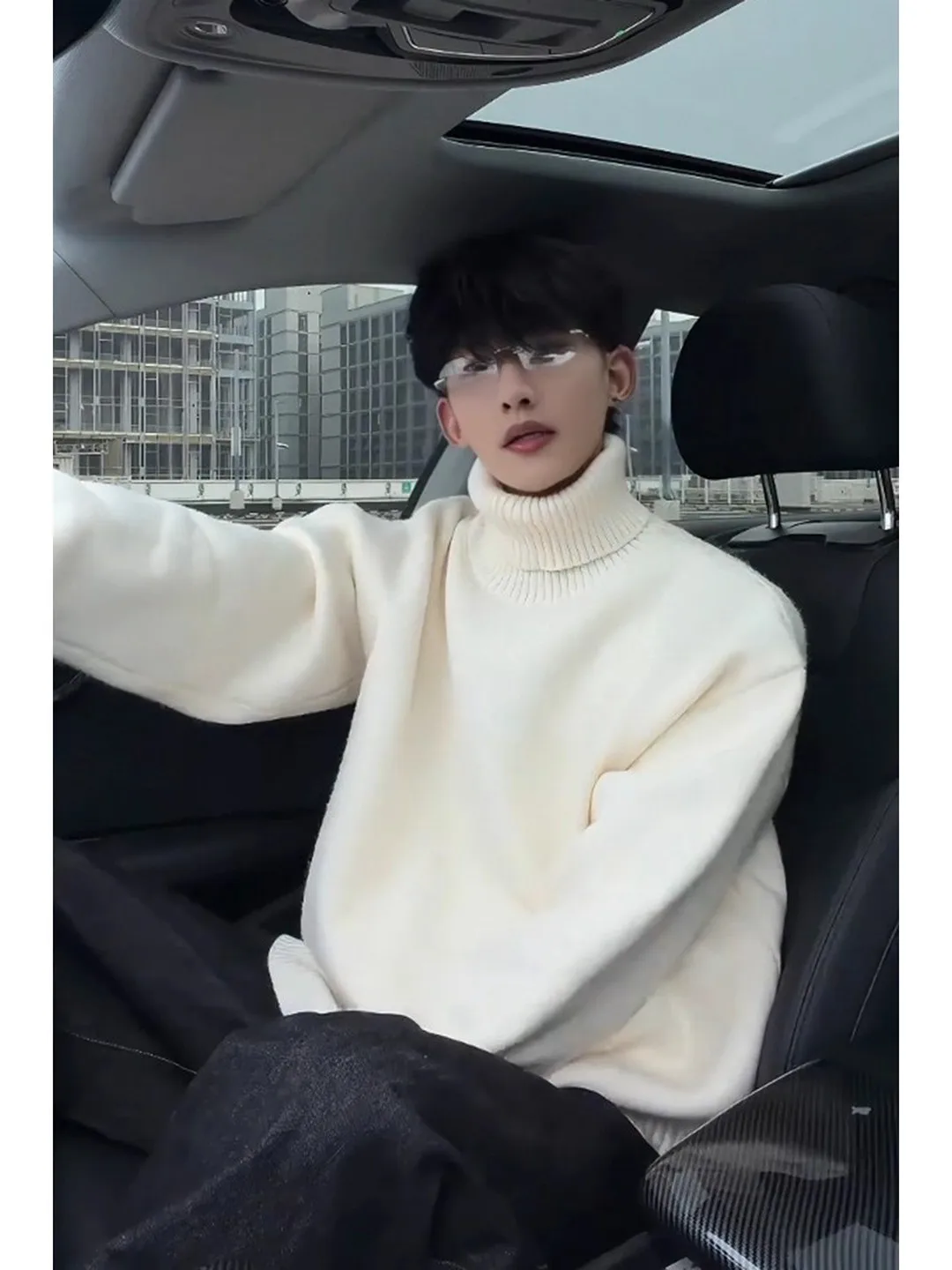 

Cleanfit Men's High Ne Sweater Winter Lazy Sle Warm Inner Knitwear Soft Thiened Knitted irt Polyester Fiber Long Sve