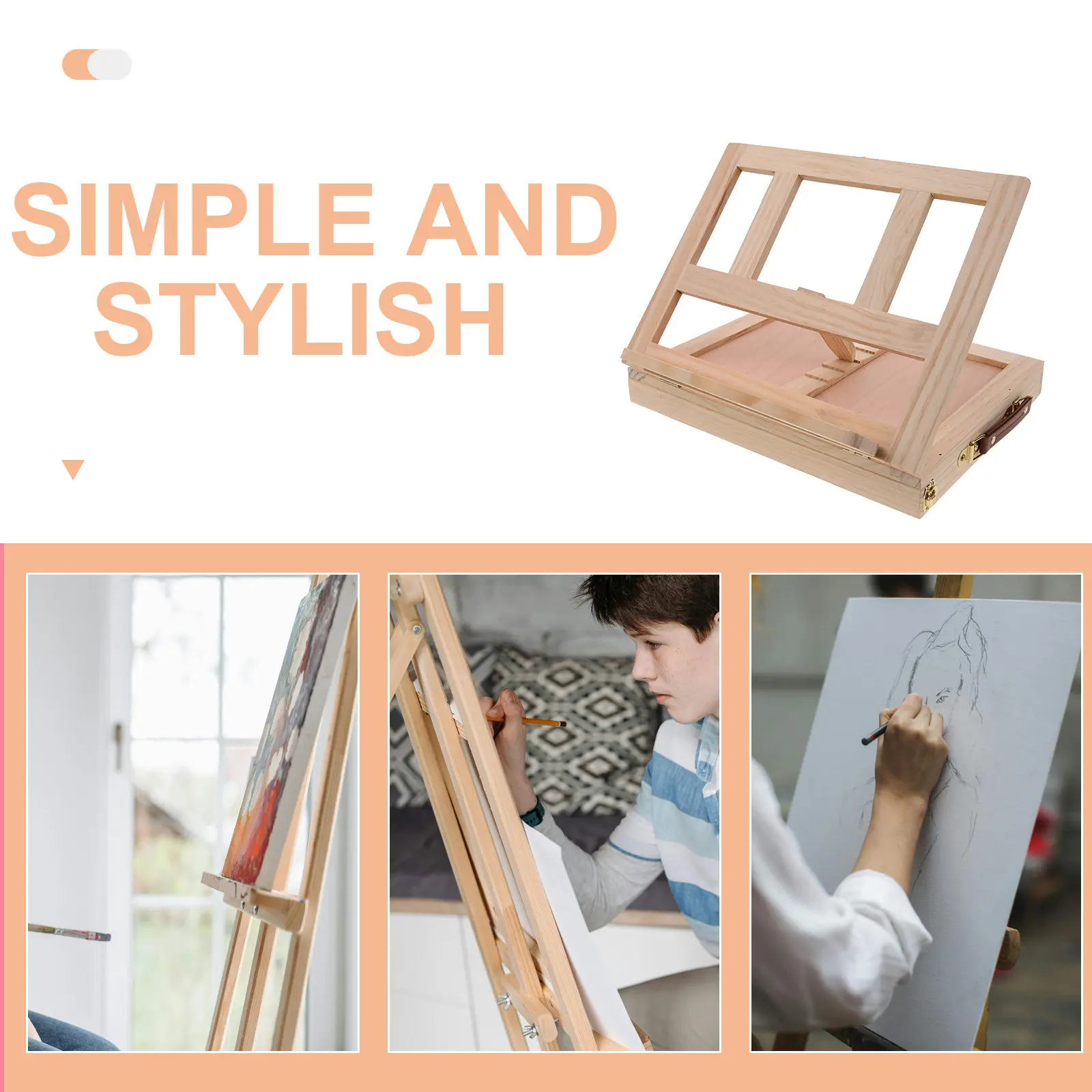 Wood Sketch Easel with Drawer Lightweight Collapsible Painting Easel for Artists Drawing Writing Practice Display Multiple Media
