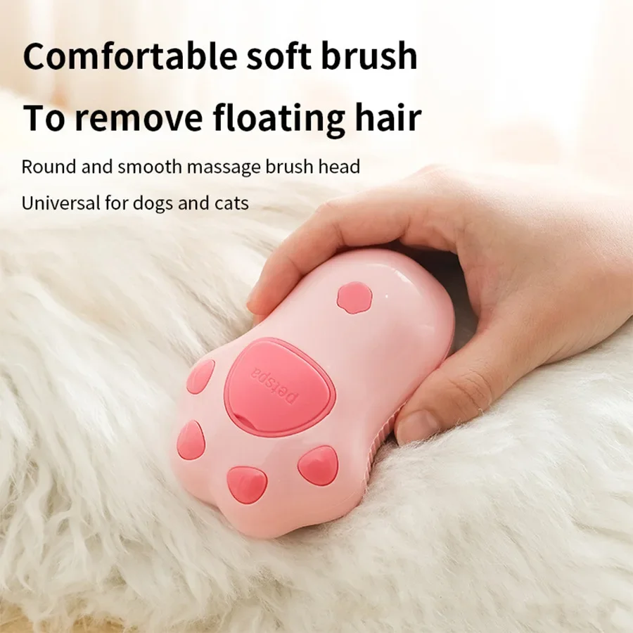 Pet Spray Massage Comb Brush Cat Paw Massage Bath Brush Jerking Cat One Click Spray De-Floating Hair Cleanup