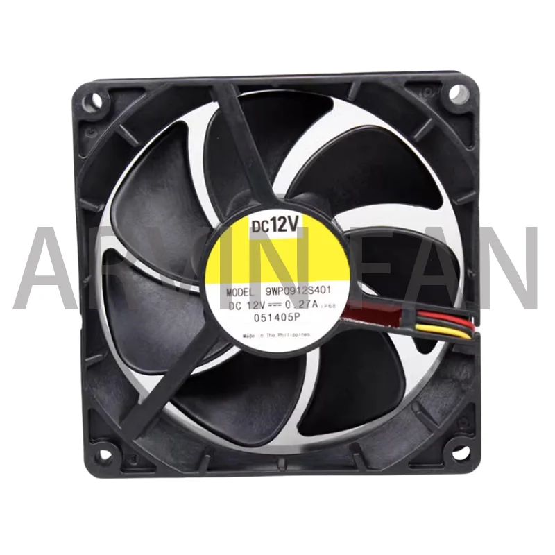 9WP0912S401 DC 12V 0.27A 90x90x25mm 3-Wire Server Cooling Fan