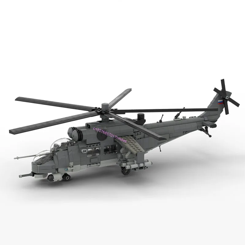 Novo 1077 pçs ww2 militar moc 1:35 escala mil Mi-35 HIND gunship modelo diy criativo de alta tecnologia crianças brinquedo presente bloco de avião de combate