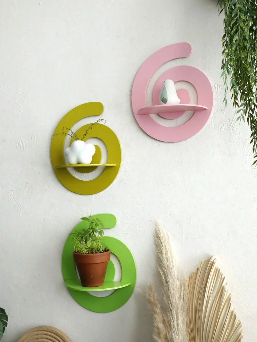 

Creative Flower Wall Plant Shelf Display Boho Floating Bedrooms Living Room Cloud Wall Mounted Wood Shelves Gift Home Decorative