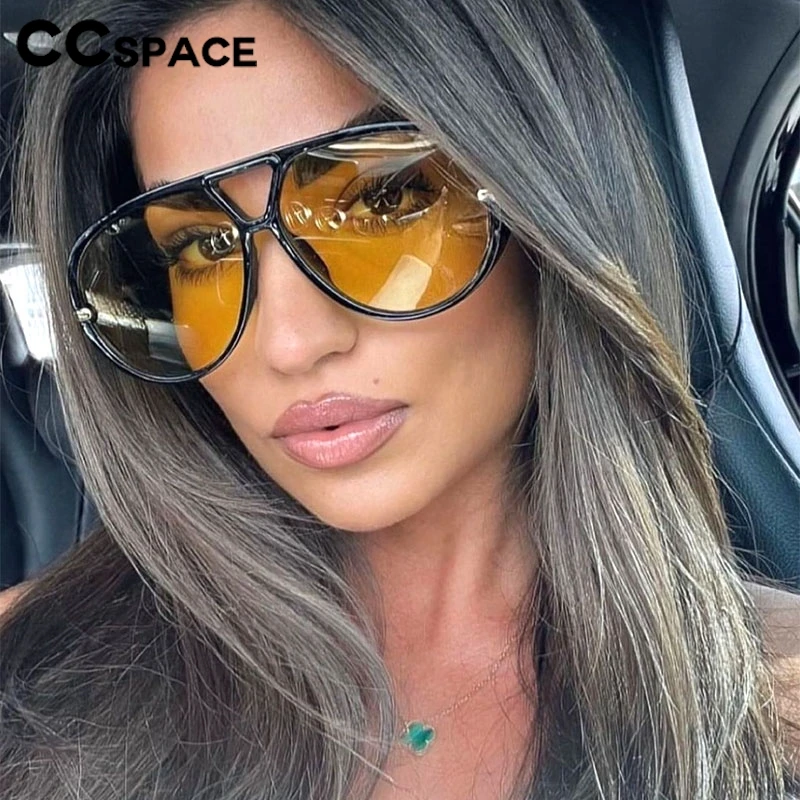 Ovale oversized zonnebril Damesmode Buiten Casual UV-bescherming Zonnebrandcrème Suneyeglass TRAVEL Vakantie UV400 # 300864