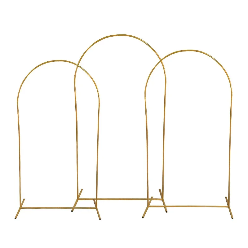 1PCS Gold Wedding Arch Stand, Party Decor Balloon Arch, 2025 New Frame Backdrop Holder Bracket,Size 4FT 5FT 6FT 6.6FT 7.2FT