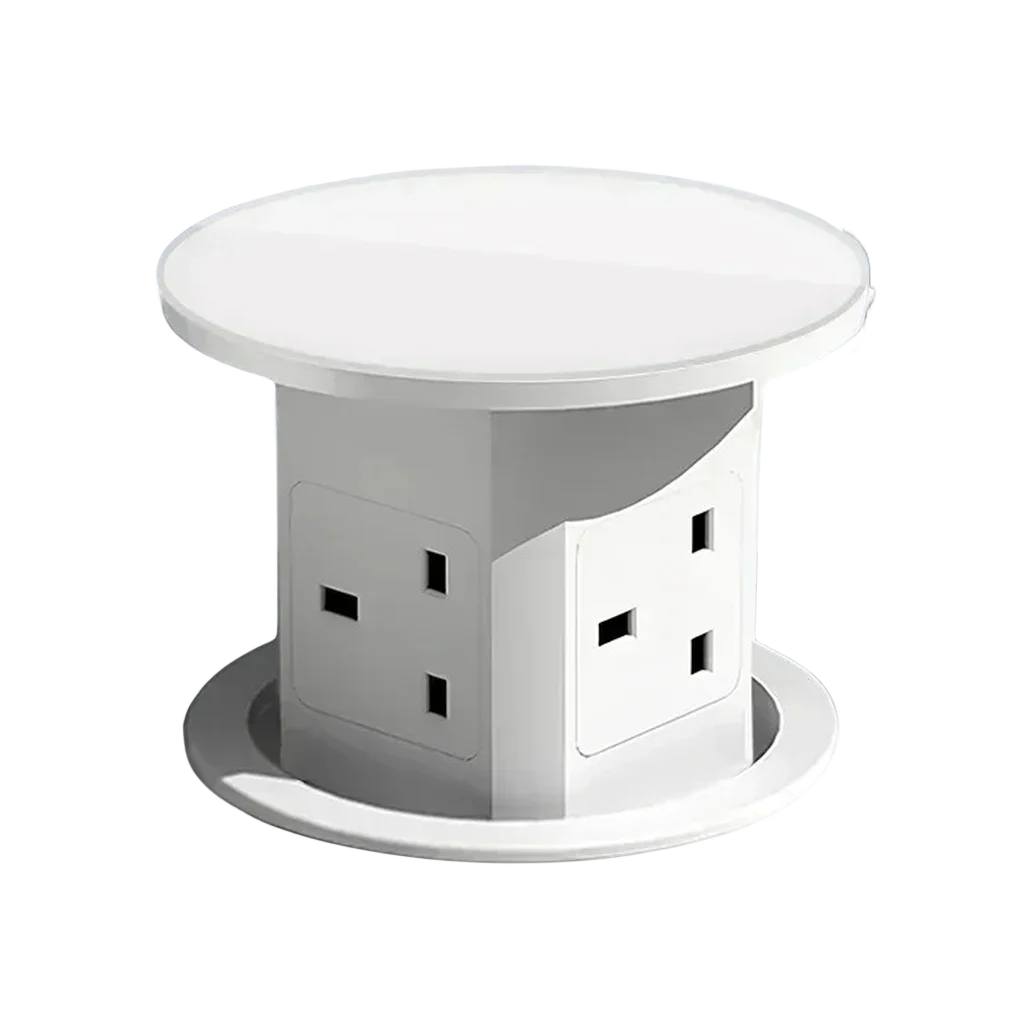 Automatic Pop-up Socket USB Type-C Wireless Charging,UN/UK/TL/US Plug Adapter,White Color,Retractable Hidden Installation Socket