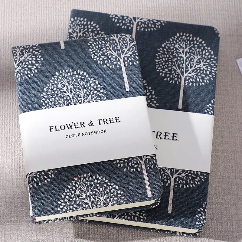 1pc High Quality Notebook Flower and Tree Ledger Book Cloth Printed Notepad Student Diary Hardfaced Super Thick Diary Journaling