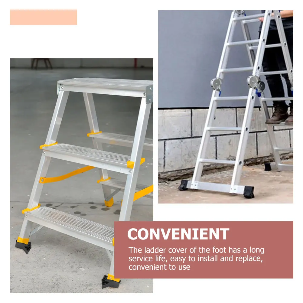 

2pcs Non-slip Ladder Feet Pads Durable Rubber Covers Replacement for Extension Ladders Stable Foot Caps Wear-resistant