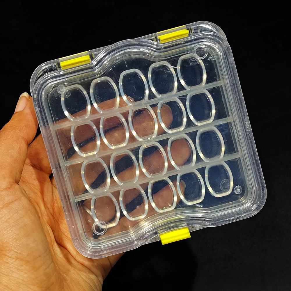 

5 шт., коробка для хранения зубов с зубной мембраной и пленкой, ортодонтический фиксатор для протезов, портативная коробка для молярных брекетов, большой маленький пластик