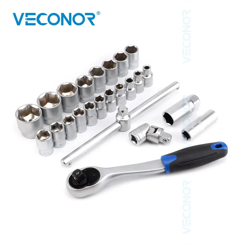 36Pcs Combo Wrench Sockets Tools Set 8-19mm Dull Polished Spanners and 1/2