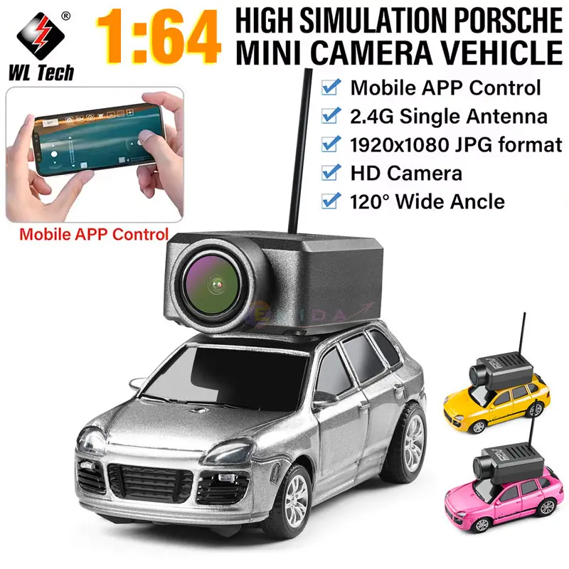 WLtoys 6401 كاميرا RC صغيرة سيارة 1:64 تطبيق جوال HD واي فاي 2.4G التحكم عن بعد الكهربائية سباق الجذع بورش سيارة لعب الاطفال هدية #2