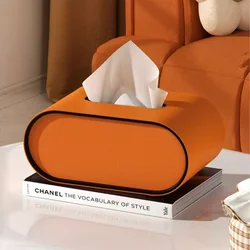 PU Leather Tissue Box With Storage Rack Home Decor Paper Holder Napkin Holder For Office Table, Countertop, Night Stand & More