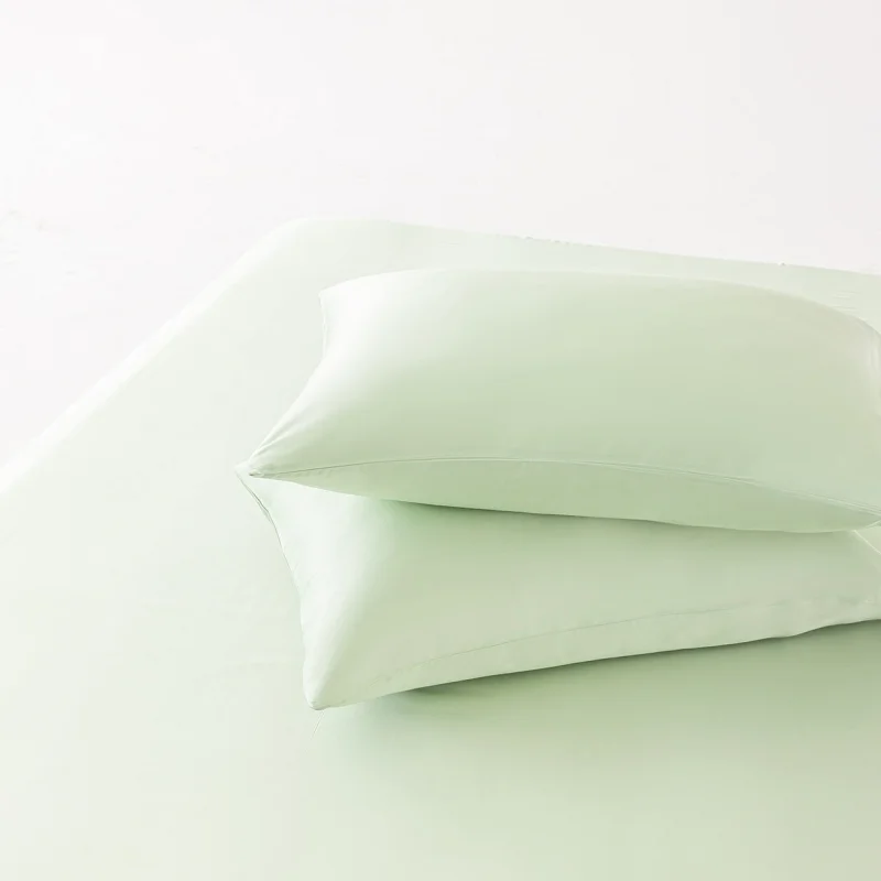New Light Green Solid Cooling Pillowcase Summer Lyocell Smooth Fiber 60s Pillowslip Eco-Friendly Pillow Case  50*75cm*2pcs