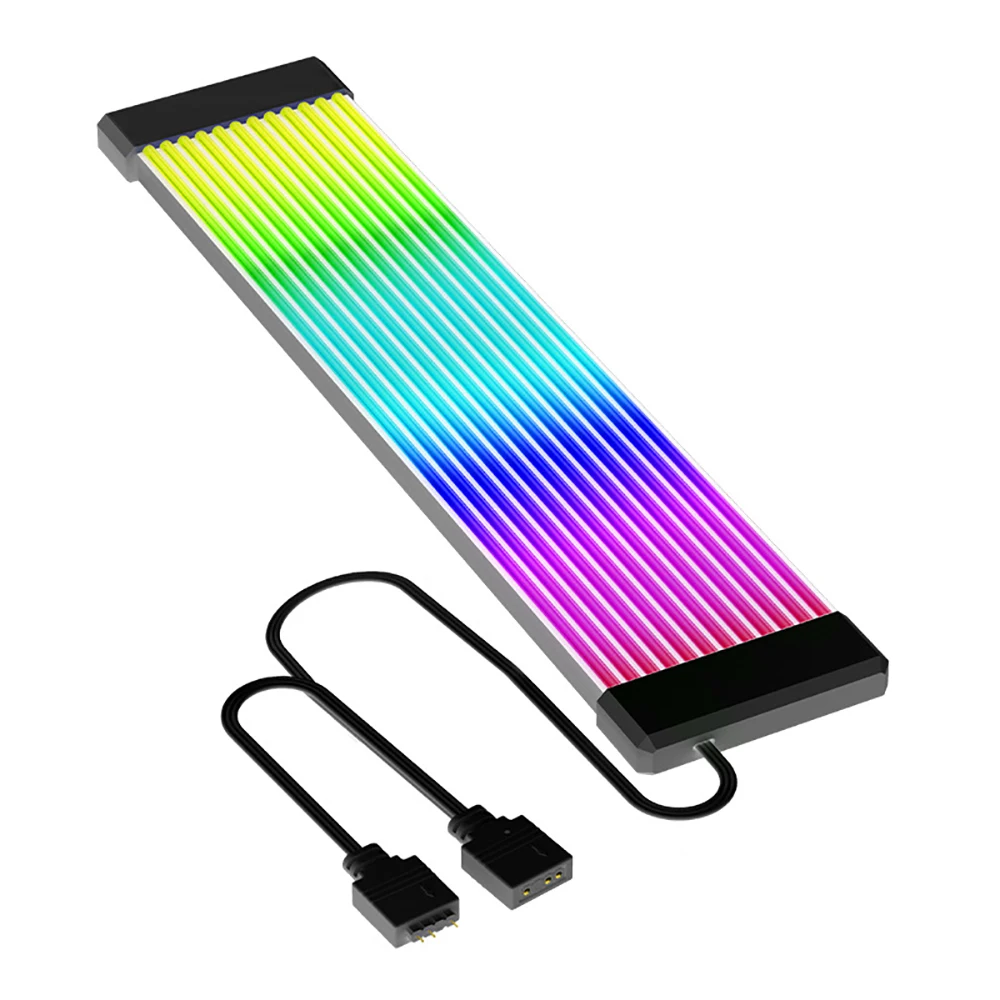 Flexible Mounting 5V RGB LED Light Strip Bar ARGB Board Cover For Computer Power Supply ATX 24PIN GPU Video Card Cables And Case