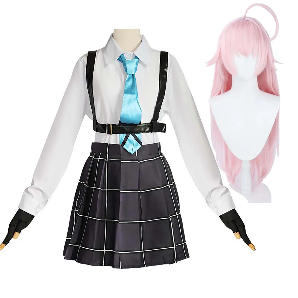 

Game Blue Archive Takanashi Hoshino Cosplay Costume Japanese JK School Uniform Or Wig