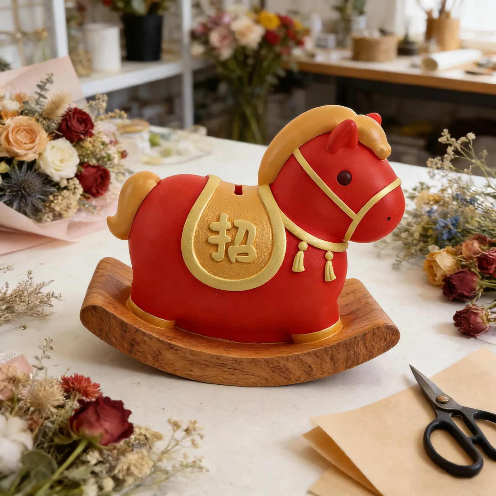 

2026 Year of The Horse Piggy Bank Cartoon Horse Money Saving Box Large Capacity Coin Storage Desktop Feng Shui Wealth Decor