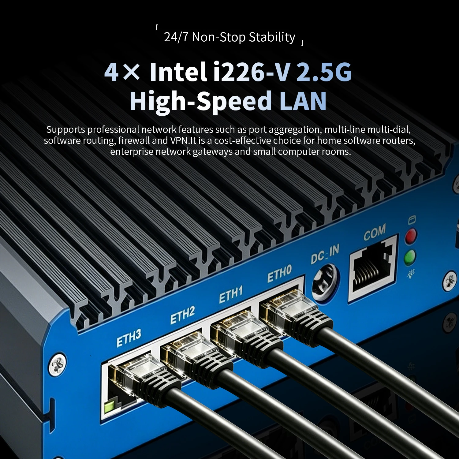 Industrial Fanless Firewall Appliance Celeron N5105 J6412 HD DP 4G SIM Windows 11 Linux 4x 2.5G Lan Home Office Mini Server