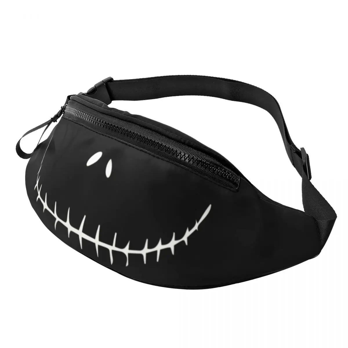 Custom Pumpkin King Jack Skellington Smiling Fanny Pack for The Nightmare Before Christmas Crossbody Waist Bag