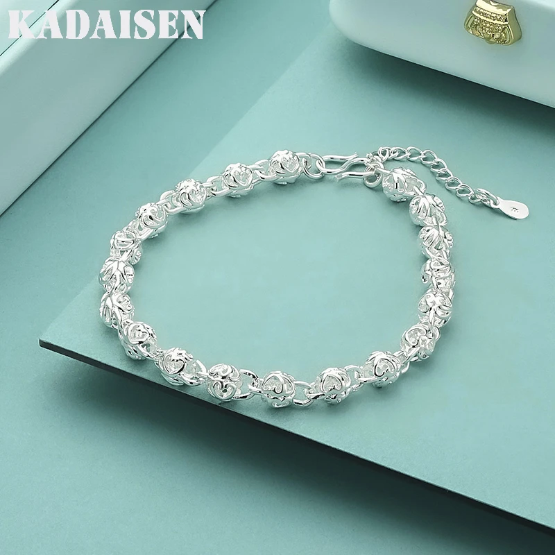 

New 925 Sterling Silver Ball Bracelets For Women Luxury Designer Hollow Bead Adjustable Charm Bracelets Party Fine Jewelry Gifts