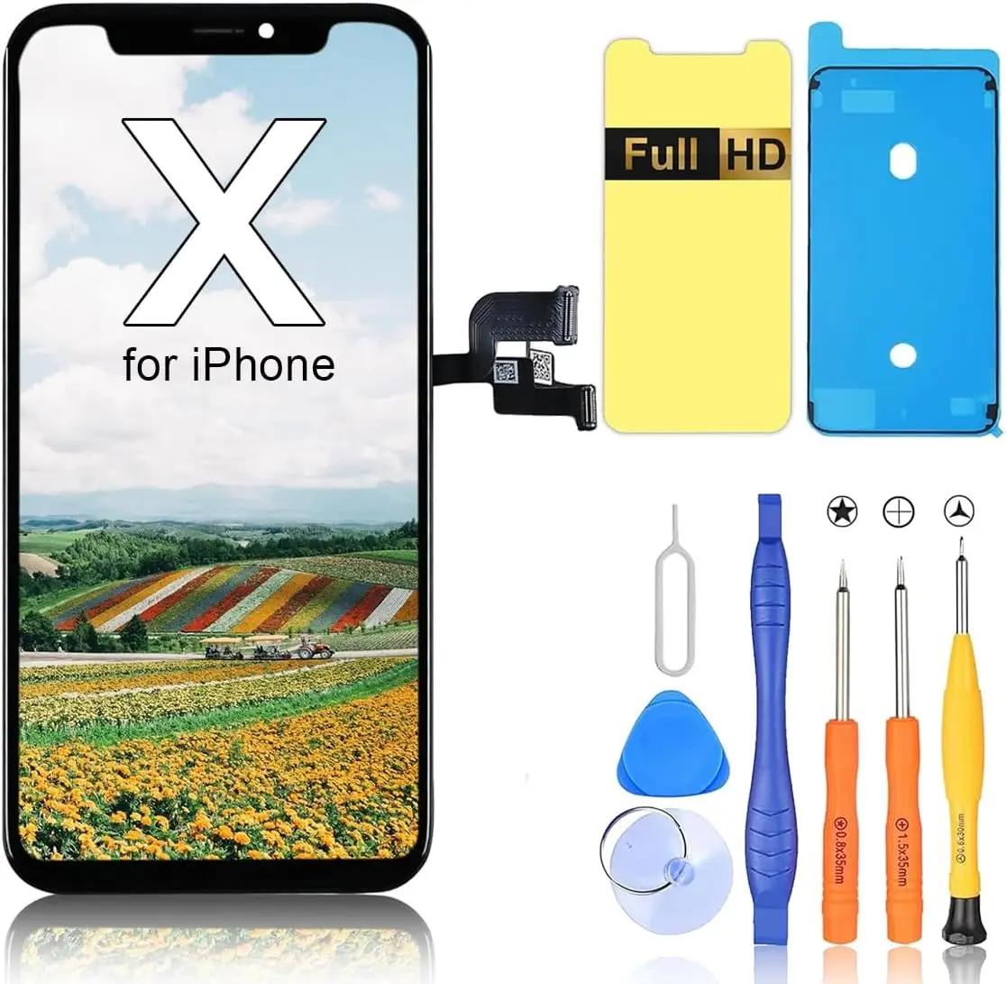 

Замена экрана для iPhone X, 5,8-дюймовый ЖК-дисплей Full HD и сенсорный модуль в сборе с функцией True Tone
