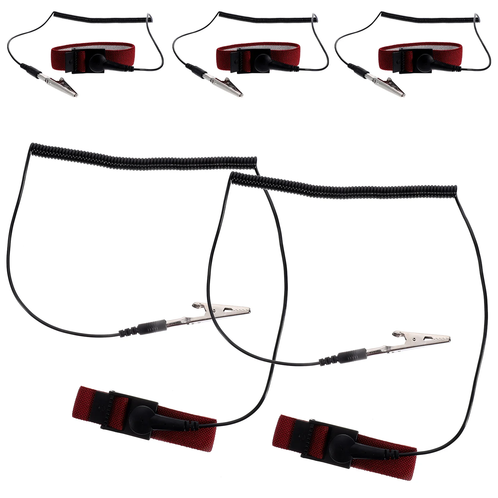 

5 Pcs Helix Anti-static Wrist Strap Bands Antistatic Rubber Electricity Wristband