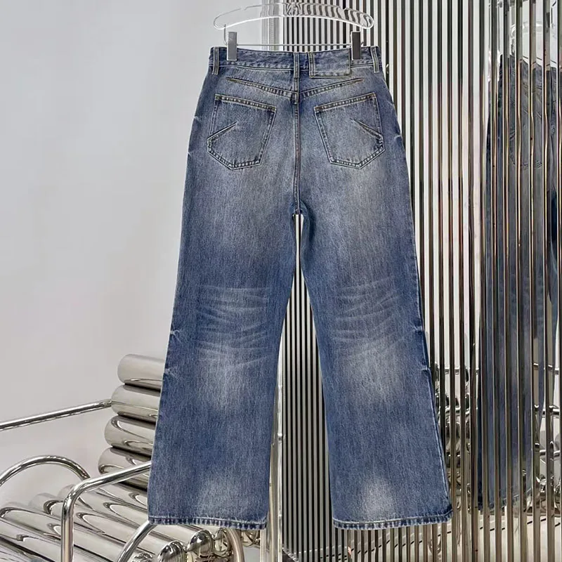 Women's jeans New low rise slim fit straight leg pants for summer 2026 Retro pure cotton women's pants y2k Denim pants trousers