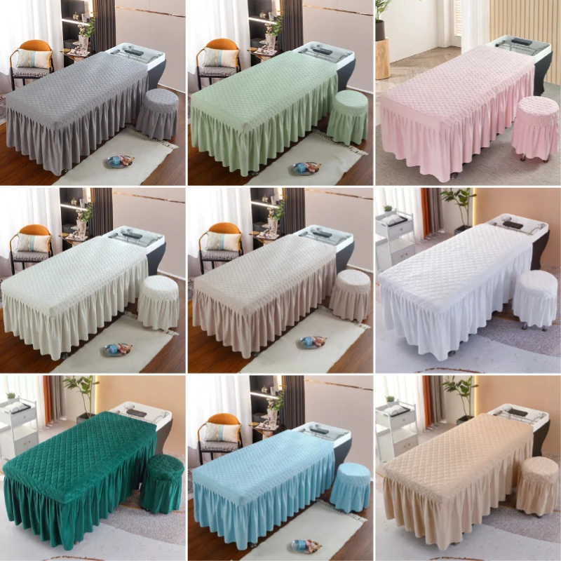 150x70cm Solid Color Hairdressing Bedspread Barbershop Beauty Salon Hair Salon Massage Bedspread Skin-Friendly SPA Bed Cover