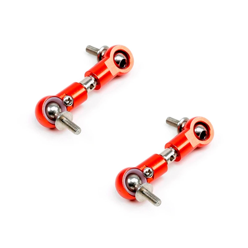 2X CNC Pull Rod Steering Servo Arm Fit For 1/5 HPI ROFUN ROVAN KM BAJA 5B 5T 5SC Losi 5Ive T Rc Car Parts-Orange Red