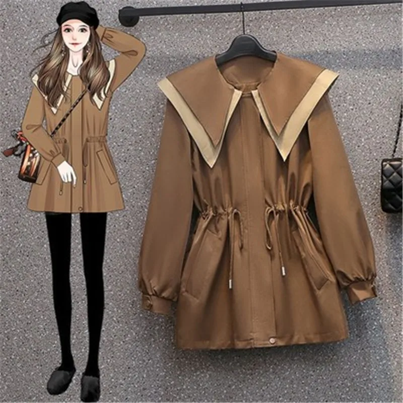 2022 New Sweet Trench Plus Large Size Oversize Korean Fashion Autumn Women'S Clothing Female Jackets Kawaii Vintage Coats A921