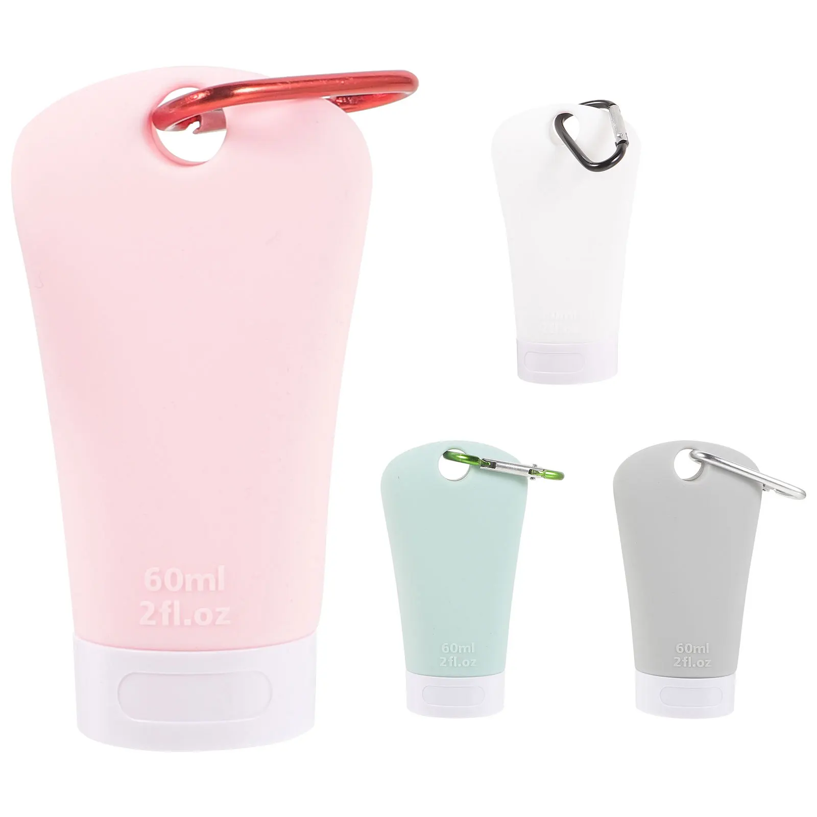 Bottiglie per lozione shampoo riutilizzabili da viaggio portatili da 4 pezzi Bottiglie per dispenser in silicone da spremere per dimensioni da viaggio Bottiglia per shampoo vuota