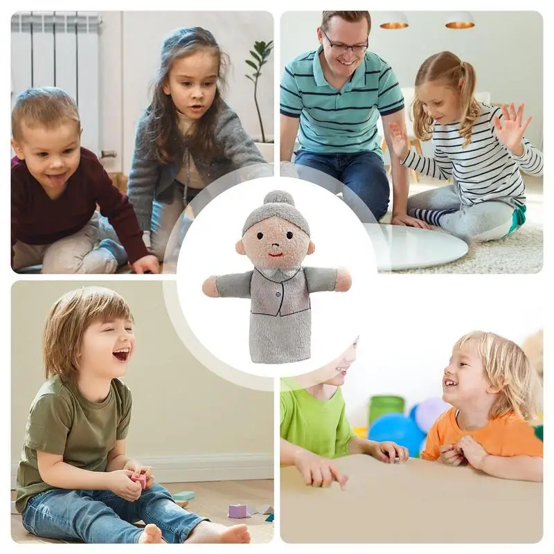 Kinder Fingerpuppen Fingerspielzeug für Kinder Cartoon Hand Fingerpuppen Familie Fingerpuppe Spielzeug Weiche Plüschfiguren Spielzeug für