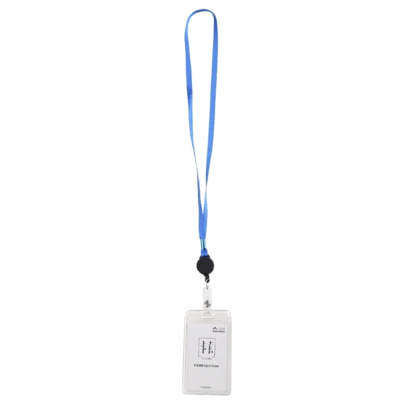 Retractable Badge Holder with Hanging Lanyard Vertical Clear Holder