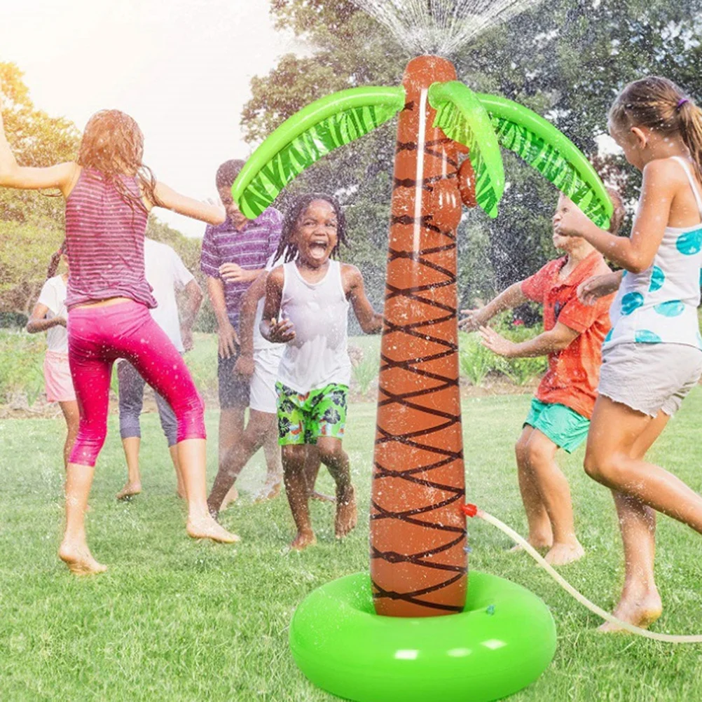 رذاذ الماء نفخ شجرة جوز الهند الاستوائية الصيف الطرف الديكور هاواي لوا بركة الدعامة شجرة استوائية قابلة للنفخ