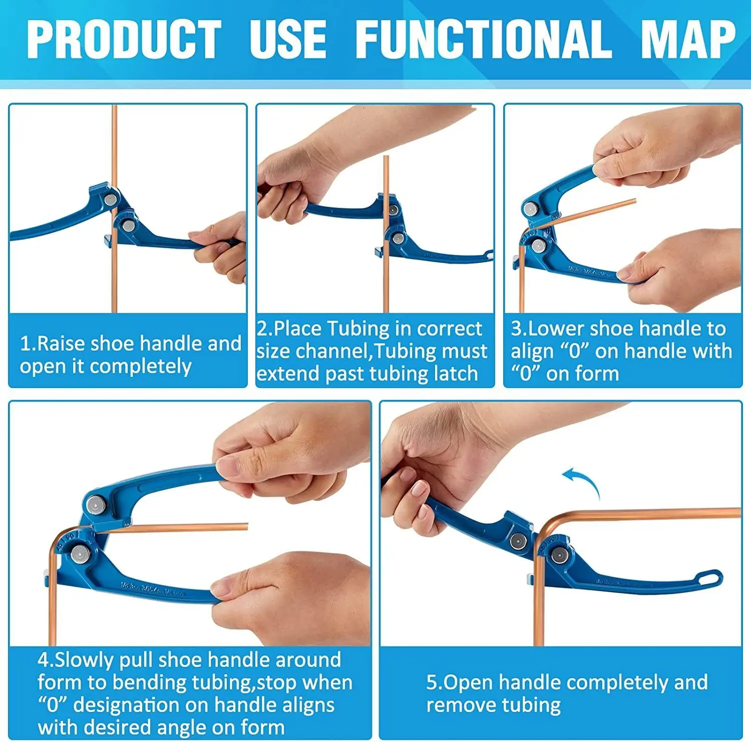 Aspligo Copper Tube Bender Tool 1/8 3/16 1/4\