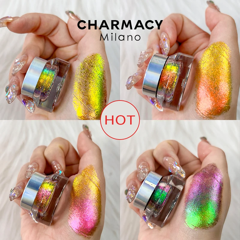 CHARMACY Multichrome Eyeshadow Gel Chameleon Shiny Eyeshadows Flakes Eye Duochrome Glitter Eye Shadow Cosmetic Makeup