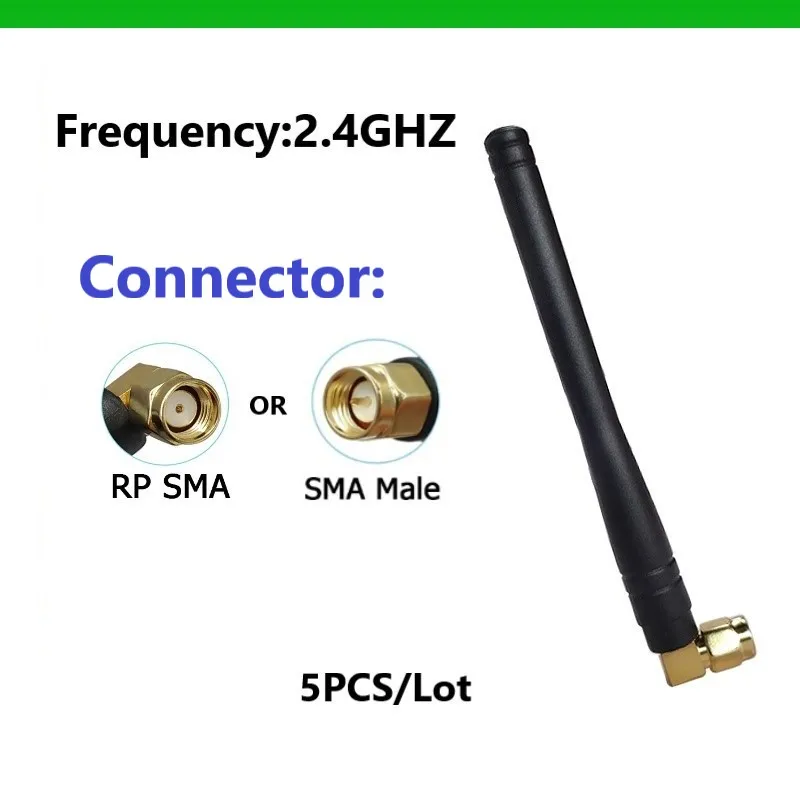 5pcs 2400MHZ WIFI Zigbee Antenna 3dbi SMA female/male connector for 2.4G Zigbee wifi bluetooth near NFC RFID IOT transceive