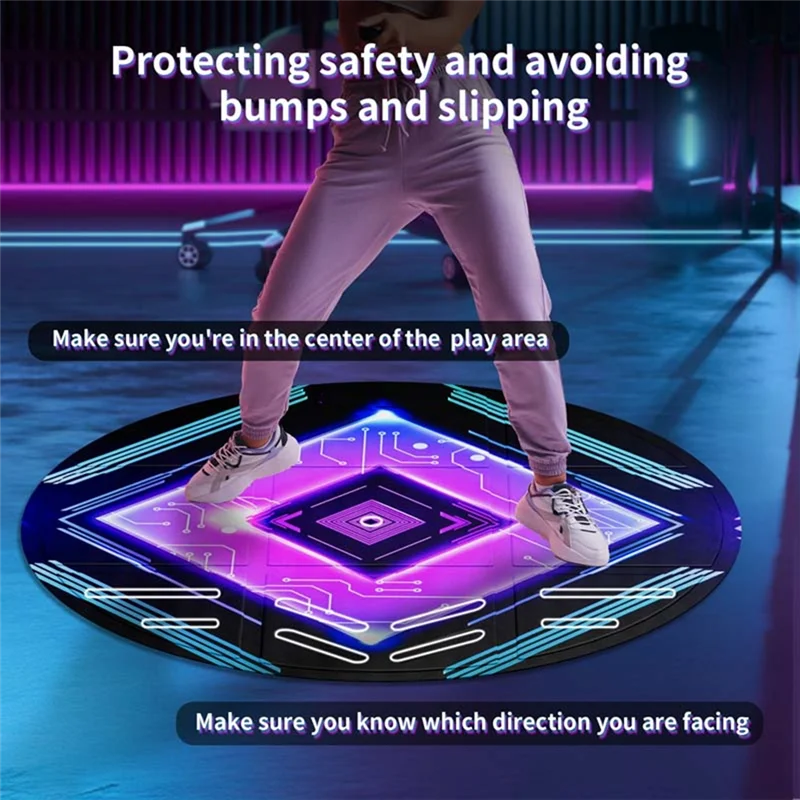 حصيرة VR قابلة للطي لـ Meta Quest 3/Vision Pro، حصيرة كبيرة مستديرة مضادة للتعب، حصيرة أرضية مريحة مضادة للانزلاق