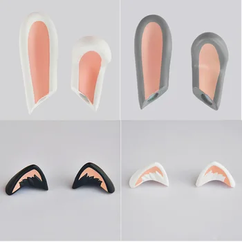 OB11 bebek mıknatıs siyah kedinin kulakları beyaz tavşan kulakları Nendoroids için yedek kafa aksesuarları, Obitsu 11, Gsc kafa, 1/12 Bjd