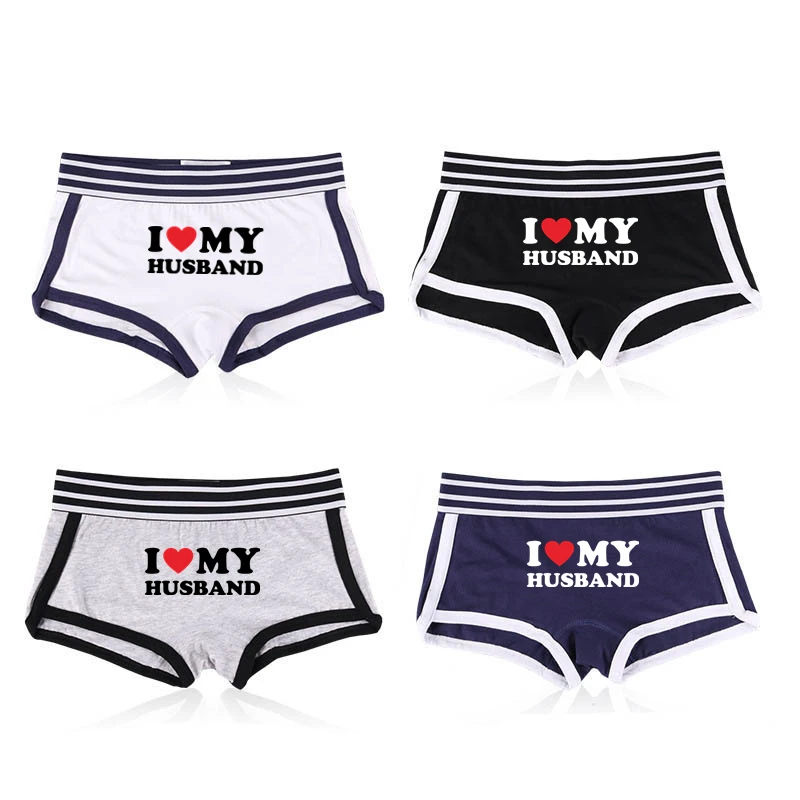 LOVE HUSBAND Hot Letters Cotton Underwear for Women New Women Boxer Shorts Cute Girl Panties Female Breathable Women\'s Intimates