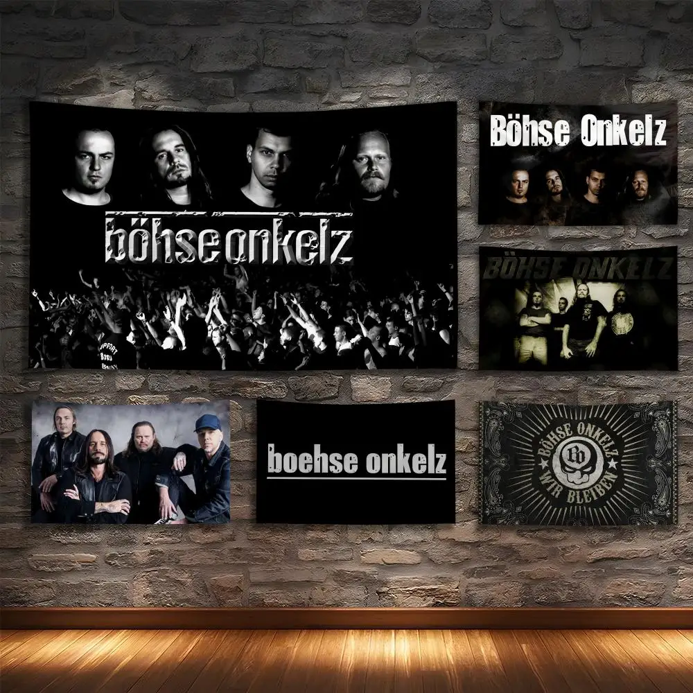 

B-Bohse Onkelz Rock Band Tapestry House Bedroom Living Bar Garden Microfiber Decoration Background Art Custom Banner